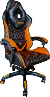 Silla Gamer Necnon Ngs-01 Foam Cojín Lumbar Cabecera, Negro Y Naranja - Nbsg0129c4